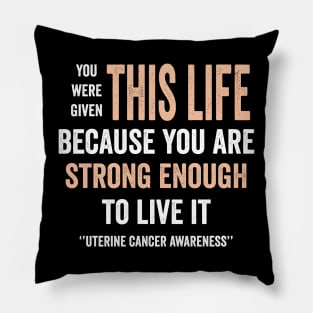 uterine cancer awareness - peach ribbon awareness - gynecological cancer awareness Pillow