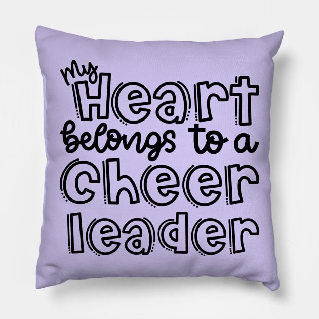 My Heart Belongs To A Cheerleader Mom Cute Pillow by GlimmerDesigns