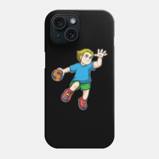 Boy at Jumping throw with Handball Phone Case