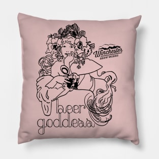 Beer Goddess (dark ink) Pillow