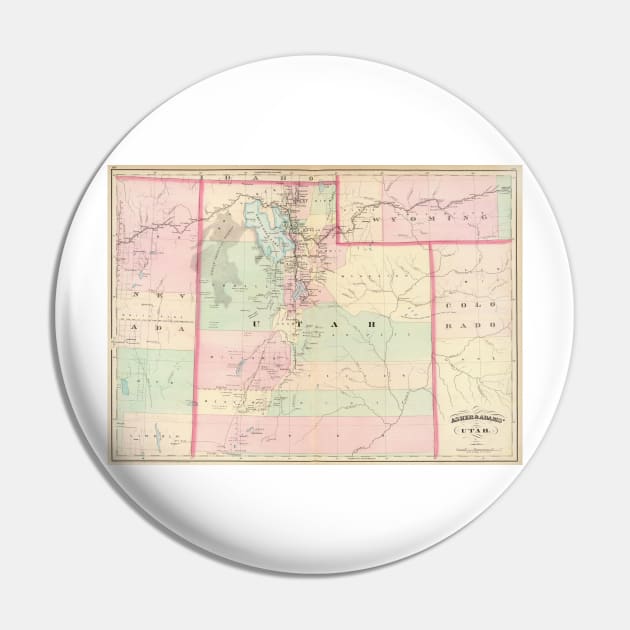 Vintage Map of Utah (1874) Pin by Bravuramedia