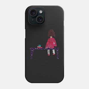 Girl sitting on Bench Phone Case