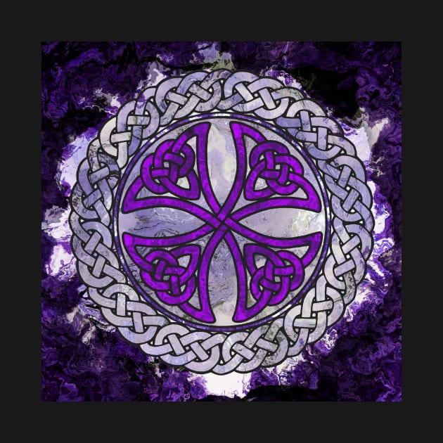 Purple Celtic Shield Knot on Marble by Leroy Binks