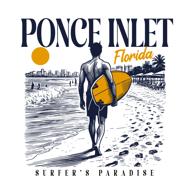 Vintage Surfing Ponce Inlet, Florida // Retro Surfer Sketch // Surfer's Paradise by Now Boarding