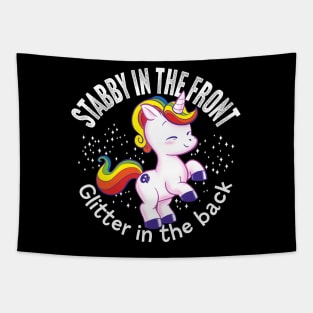 Stabby the unicorn Tapestry