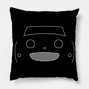 Austin Healey "frogeye" Sprite classic car outline graphic (white) Pillow