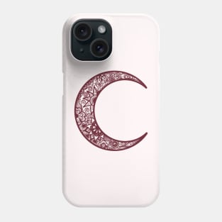 Red Henna Crescent Moon Phone Case