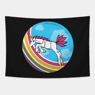 Rainbow Unicorn v4 — Dancing Uniquorn Illustration series Tapestry
