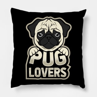 Cute little Pug for Pug lovers Pillow