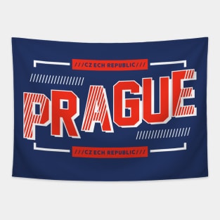 Retro Prague Czech Republic Word Art Vintage Praha Tapestry