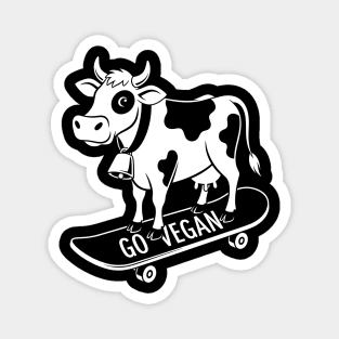 Rad Skateboarder Cow Magnet