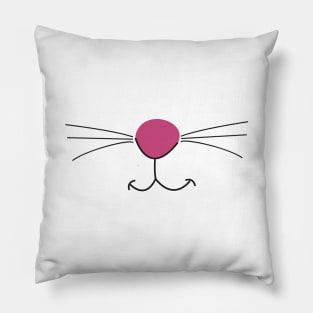 Cute cat face nose and whiskers symbol Pillow