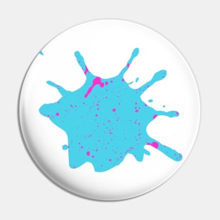 Turquoise and Neon Pink Paint Splatter Pin