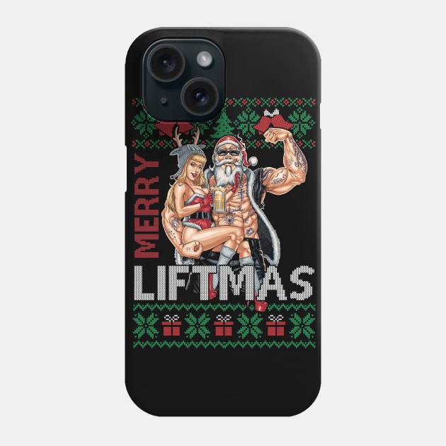 Merry Liftmas Christmas Xmas Fitmas Fitness Santa Holiday Gift For Men Women Phone Case by SloanCainm9cmi