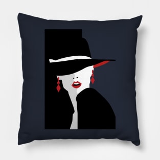 Coffeemania Girl in a hat Pillow