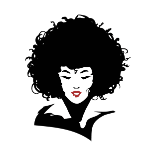 Stenciled Afro Portrait T-Shirt