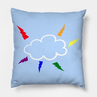 rainbow thundercloud Pillow