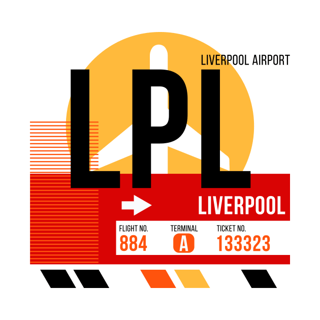 Liverpool (LPL) Airport // Sunset Baggage Tag by Now Boarding