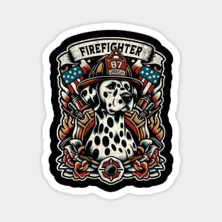 Firefighter Dalmatian - Textured Magnet