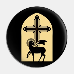 Lamb of God and crucifixion cross. Pin