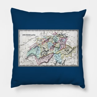 1835 Map of Switzerland Pillow