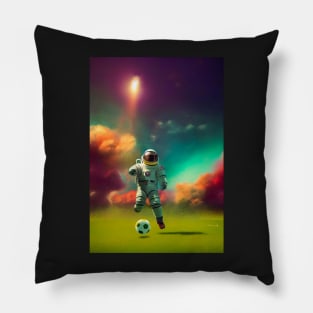 Astronaut play soccer football in space Pillow