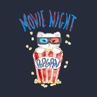 Movie Night Cat T-Shirt