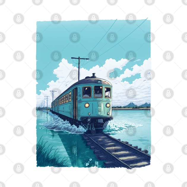 Retro Anime Style Old Japanese Train by KaPrints