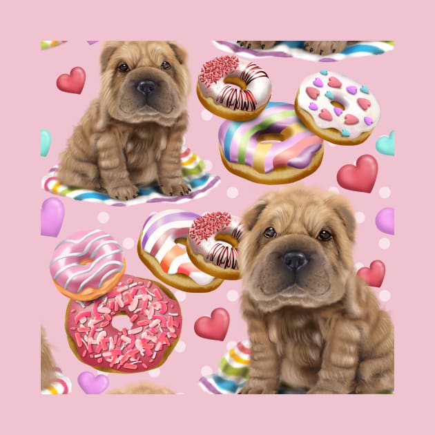 Shar Pei with Donuts by SharPeiArt