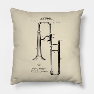 Slide Trombone Patent 1902 Musician Gift Pillow