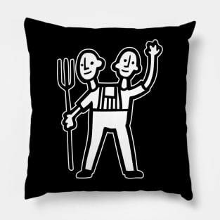 2-Headed Farmer {DARK shirts} Pillow