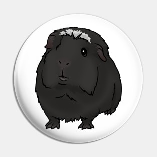 Black with White Crested Guinea Pig Pin