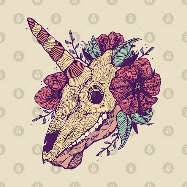 unicorn Skull by CatchyInk