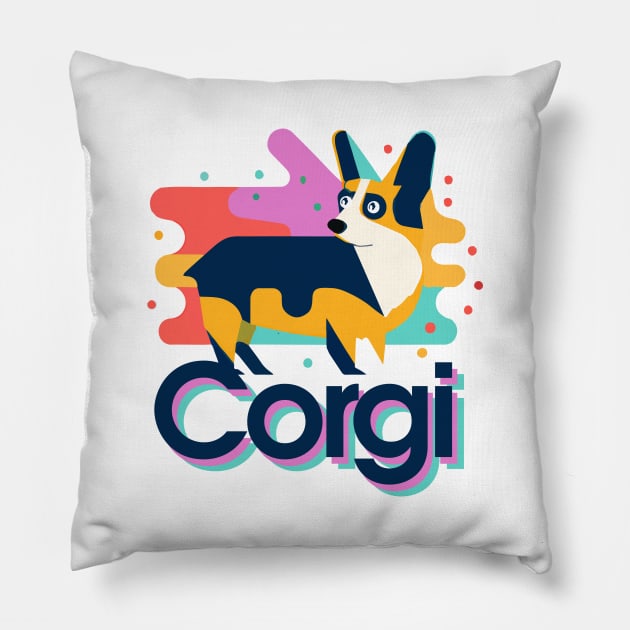 Corgi Retro Dog Owner Pembroke Welsh Corgi Funny Corgi Pillow by BetterManufaktur