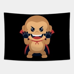 cute monkey in dracula costume Tapestry