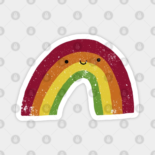 Happy Little Rainbow (retro) Magnet by designminds1