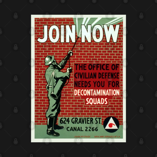 Restored and Enlarged WPA Office of Civilian Defense Decon Poster by vintageposterco