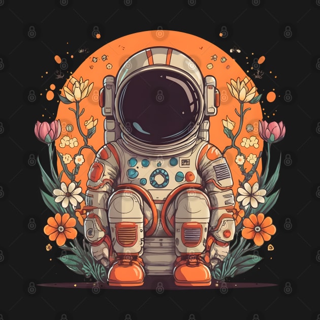 Astronaut with flowers by Spaceboyishere