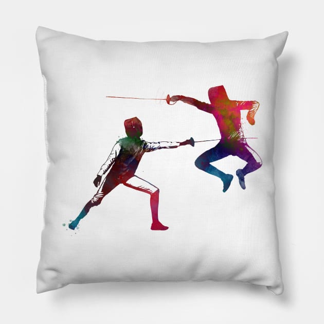 fencing sport art #fencing #sport Pillow by JBJart