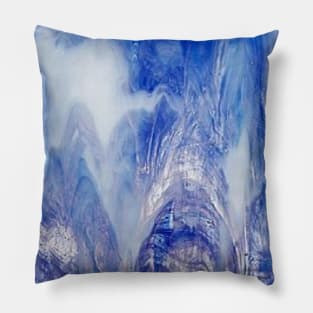 Blue and White Marble Glass Pillow