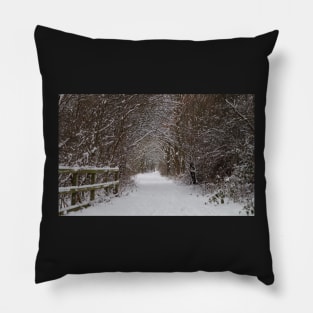 snow uk 2018 tree tunnel beast from the east Pillow