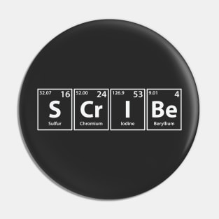 Scribe (S-Cr-I-Be) Periodic Elements Spelling Pin