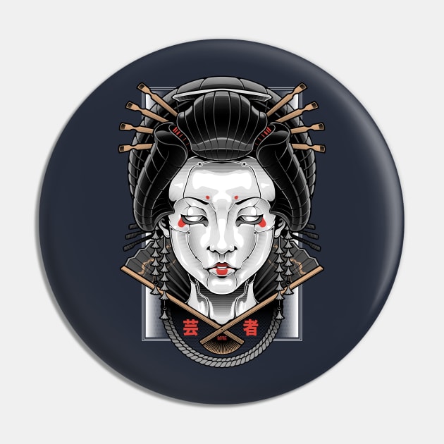 Mecha Geisha Pin by BlackoutBrother