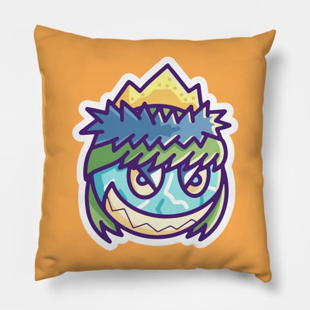 Cute Monster Head 7 Pillow by yudabento