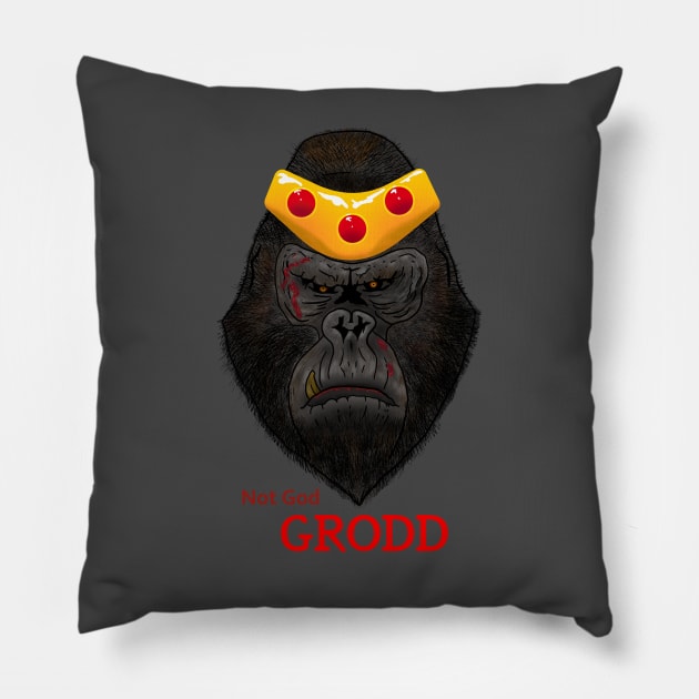 not God, Grodd Pillow by Crystal Dragon