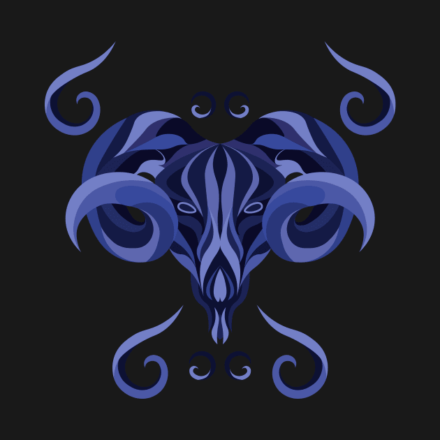 Aries Zodiac Sign - Blue by TeeeeeeTime