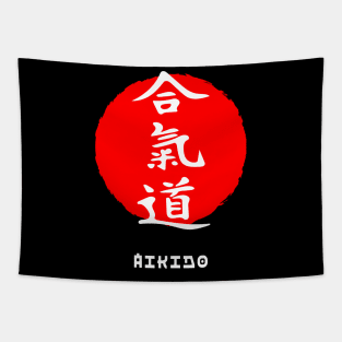 Aikido martial art sport Japan Japanese kanji words character 219 Tapestry