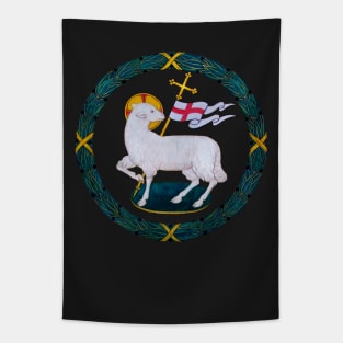 Agnus Dei (Lamb of God) painting on panel T-Shirt Tapestry