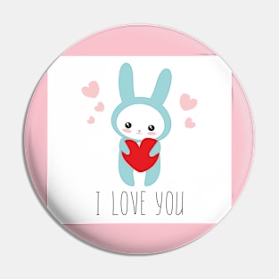 I love you cute T-shirt Pin