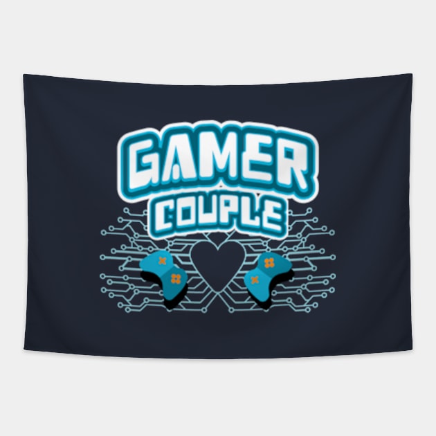 Gamer Couple 2 Players Tapestry by bert englefield 